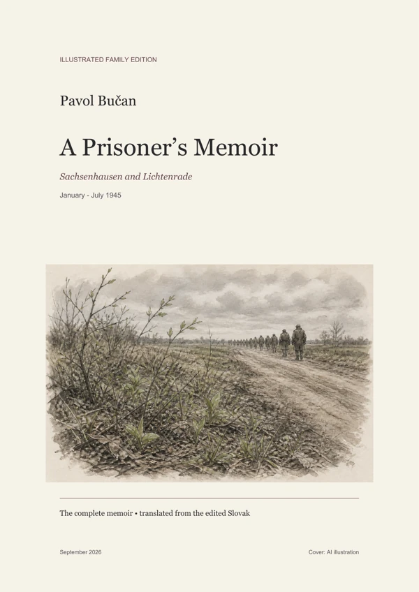 Cover of A Prisoner’s Memoir, the illustrated English edition of Pavol Bučan’s testimony